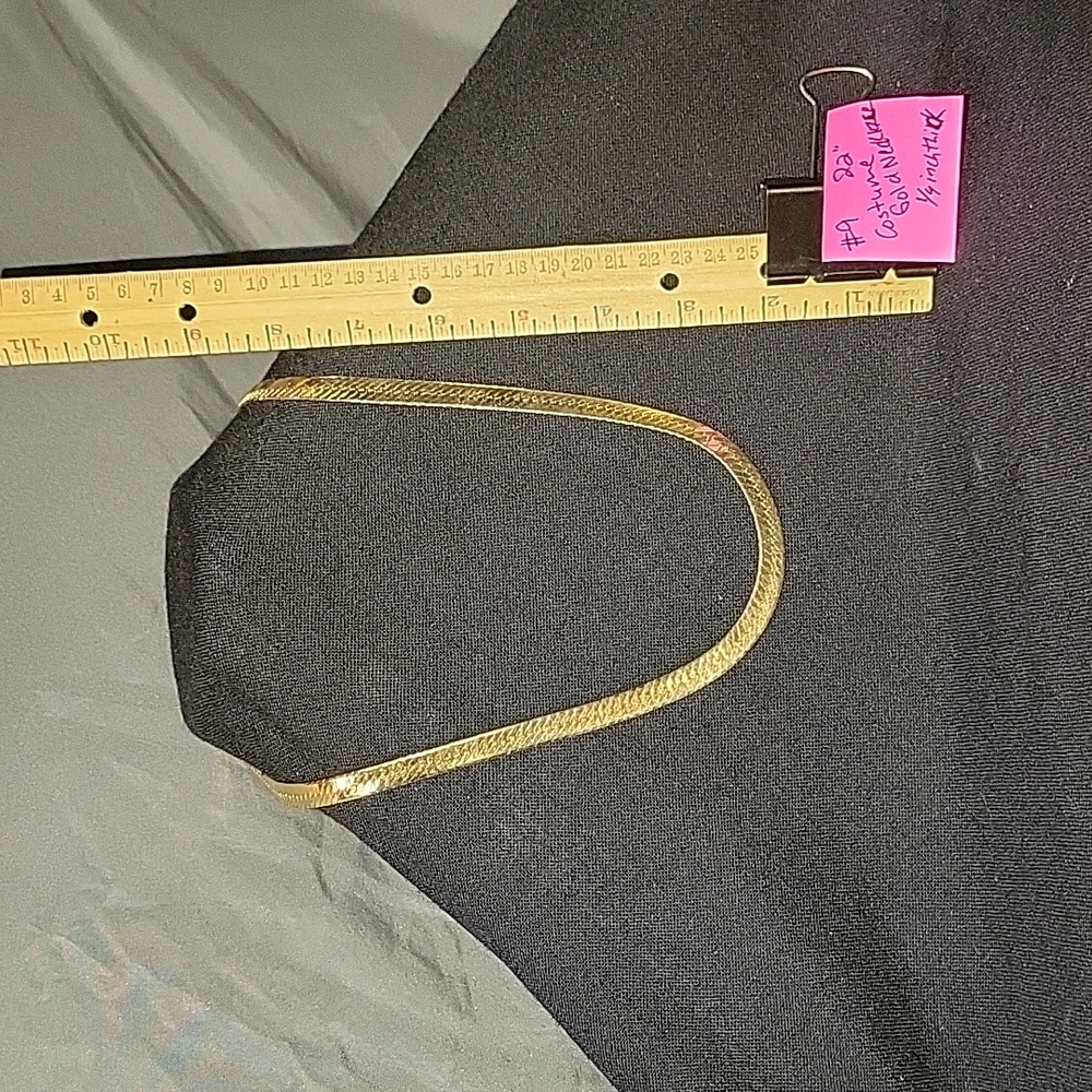 22" costume gold flat necklace